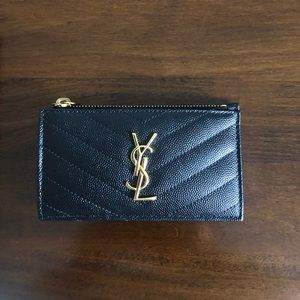 SAINT LAURENT  ZIPPERED CARD CASE